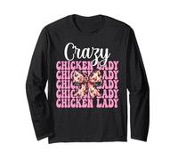 Crazy Chicken Lady Chicken Farm Farmer Chicken Girl Girl Mom Manche Longue