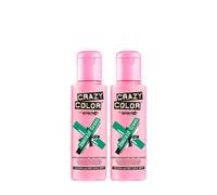 Crazy Color Coloration semi-permanente Vert Émeraude – Pack de 2 x 100 ml