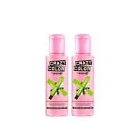 Crazy Color Lot de 2 colorations semi-permanentes pour cheveux 100 ml (Lime Twist)