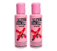 Crazy Color Lot de 2 colorations semi-permanentes pour cheveux 100 ml (Rouge feu)