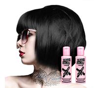 Crazy Color Lot de 2 colorations semi-permanentes pour cheveux Noir naturel 100 ml