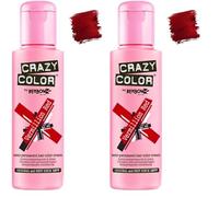 Crazy Color Vermillion Red no 40, 100ml - crème colorante Vermillion rouge (Lot de 2)