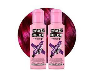 Crazy Color Vibrant Bordeaux Duo Coloration semi-permanente pour cheveux Formule végétalienne hautement pigmentée Sans javel ni ammoniaque 200 ml