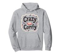 Crazy Comfy Freak in The Sheets Cozy Bedtime Humour Sweat à Capuche, Unisexe pour Adultes, Gris Chiné, S