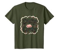 Crazy Comfy Freak in The Sheets Cozy Bedtime Humour T-Shirt, Enfant, Olive, 10 Ans