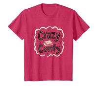 Crazy Comfy Freak in The Sheets Cozy Bedtime Humour T-Shirt, Enfant, Rouge chiné, 8 Ans