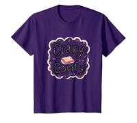 Crazy Comfy Freak in The Sheets Cozy Bedtime Humour T-Shirt, Enfant, Violet, 8 Ans