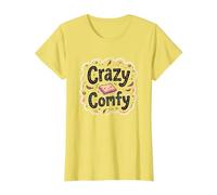Crazy Comfy Freak in The Sheets Cozy Bedtime Humour T-Shirt, Femme, Citron, XS