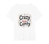 Crazy Comfy Freak in The Sheets Cozy Bedtime Humour T-Shirt, Femme Grandes Tailles, Blanc, 2X