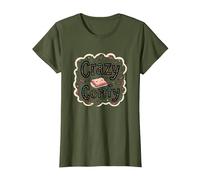 Crazy Comfy Freak in The Sheets Cozy Bedtime Humour T-Shirt, Femme, Olive, M