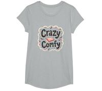 Crazy Comfy Freak in The Sheets Cozy Bedtime Humour T-Shirt, Fille, Gris Chiné, XS