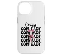Crazy Cow Lady, fermière laitière drôle, Vache, mère Coque pour iPhone 14