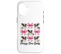 Crazy Cow Lady, fermière laitière drôle, Vache, mère Coque pour iPhone 16