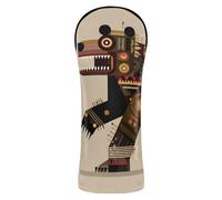 Crazy Creature Ensemble de housses de tête de golf robotiques avec étiquettes numérotées pour conducteur, bois et hybride Marron