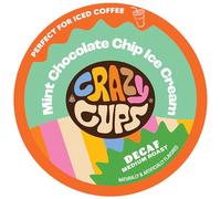 Crazy Cup - Lot de 22 dosettes de café aromatisées décaféinées à la menthe et aux pépites de chocolat pour machines Keurig K Cup, infusez chaud ou glacé