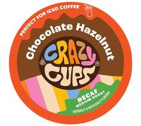 Crazy Cups Pâte décaféinée puis noisette, dosettes de café décaféinées au goût de noisette, portion unique de café torréfié chaud ou glacé pour machines Keurig K Cup (1
