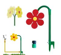 Crazy Daisy Sprinkler - 360° Rotating Dancing Flower Water Sprinkler, Dancing Moving Daisy Water Sprinkler Sprayer, Fun Irrigation Tool, for Lawn & Garden Multipurpose Garden Watering Tool (Red)
