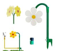 Crazy Daisy Sprinkler - 360° Rotating Dancing Flower Water Sprinkler, Dancing Moving Daisy Water Sprinkler Sprayer, Fun Irrigation Tool, for Lawn & Garden Multipurpose Garden Watering Tool (White)