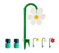 Crazy Daisy Sprinkler - 360° Rotating Dancing Flower Water Sprinkler for Lawn & Garden, Fun Irrigation Tool for Yard Watering Kids, Sturdy Plastic Base (White)