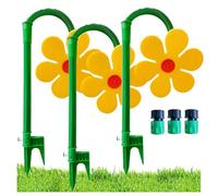 Crazy Daisy Sprinkler - 360° Rotating Dancing Flower Water Sprinkler for Lawn & Garden, Fun Irrigation Tool with Durable Plastic Base for Yard Watering(3pc*Yellow)