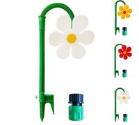 Crazy Daisy Sprinkler-360°Rotating Dancing Flower Water Sprinkler Garden Irrigation Tool for Yard Watering Lawn & Garden & Yard,Fun Irrigation Tool for Durable Plastic Base (White-US)