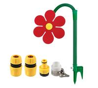 Crazy Daisy Sprinkler - 360° Rotating Dancing Flower Water Sprinkler, Irrigation Tool for Lawn & Garden (Red)