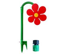 Crazy Daisy Sprinkler, Crazy Dancing Daisy Sprinkler with Stake, 360° Rotating Flower Water Spray, Garden Irrigation Tool, for Gardens, Lawns, Manors (Red)