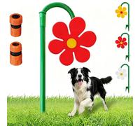 Crazy Daisy Sprinkler Dog, Flower Sprinkler for Dogs, 360° Rotating Garden Irrigation Tool with Base, Funny Sun Flower Sprinklers Stake, for Yard, Lawn Watering (Red)