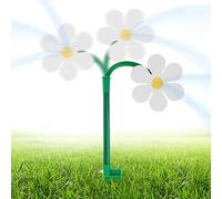 Crazy Dancing - Arroseur d'eau en forme de marguerite folle, rotatif à 360 ° pour pelouse, jardin, outil d'irrigation amusant pour arroser la cour des enfants (blanc)