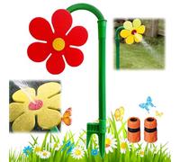 Crazy Dancing Daisy Arroseur rotatif à 360° pour pelouse et jardin avec marguerites dansantes en forme de tournesol (rouge)