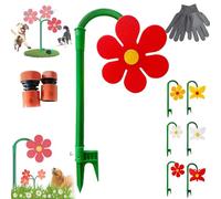 Crazy Dancing Daisy Sprinkler, 360° Rotating Dancing Flower Water Sprinkler, Funny Garden Water Sprinklers with 1/2'' Adapter, Durable Plastic Base with Vibrant Design, for Lawn & Garden (C-1)