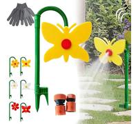 Crazy Dancing Daisy Sprinkler, 360° Rotating Dancing Flower Water Sprinkler, Funny Garden Water Sprinklers with 1/2'' Adapter, Durable Plastic Base with Vibrant Design, for Lawn & Garden (D-1)
