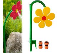 Crazy Dancing Daisy Sprinkler, with Stake - 360° Rotating Flower Water Spray, Crazy Dancing Flower Water Sprinkler, with Sturdy Plastic Base, Suitable for Yard, Garden Watering (Yellow)