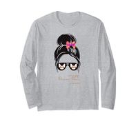 Crazy Devon Rex Mama, Dessin animé Amusant Cat Mom, Amoureuse des Chats Manche Longue