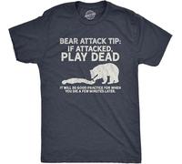 Crazy Dog Mens Bear Attack Tip Funny Camping T Shirt Sarcastic Sarcastic Hiking Tee(XX-Large)