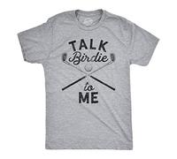 Crazy Dog Mens Talk Birdie to Me Funny Golf T Shirt Golfing Graphic Novelty Tee for Fathers Day Or Suprise for Dad with Joke Golf Humor Light Heather Grey 3XL