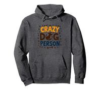 Crazy Dog Person Couronne en os avec Empreintes de Pattes pour Amoureux des Animaux Sweat à Capuche, Unisexe pour Adultes, Chiné Foncé, L