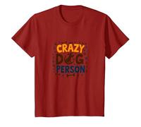 Crazy Dog Person Couronne en os avec Empreintes de Pattes pour Amoureux des Animaux T-Shirt, Enfant, Canneberge, 4 Ans