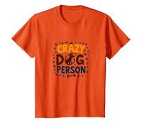 Crazy Dog Person Couronne en os avec Empreintes de Pattes pour Amoureux des Animaux T-Shirt, Enfant, Orange, 4 Ans