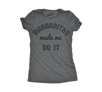 Crazy Dog Tshirts - Margaritas Made Me Do It Funny Drinking Mardi Gras Tshirt for Woman (Dark Heather Grey) - 3XL - Femme