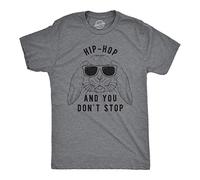 Crazy Dog Tshirts - Mens Hip Hop and You Dont Stop T Shirt Funny Easter Gift for Adult Sarcastic (Dark Heather Grey) - XXL - Homme