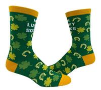 Crazy Dog Tshirts - Men's Me Lucky Socks Socks Funny Shamrock St Patricks Day Parade Irish Graphic Novelty Footwear - Homme