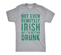 Crazy Dog Tshirts - Mens Not Even Remotely Irish But Im Drunk T Shirt St Funny Saint Patricks Day (Light Heather Grey) - 3XL - Homme