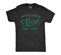 Crazy Dog Tshirts - Mens Patrick Was A Saint Funny Shenanigans Saint Patricks Day St Patty Irish Tee (Heather Black) - S - Homme