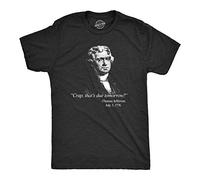 Crazy Dog Tshirts - Mens That's Due Tomorrow? Thomas Jefferson Tshirt Funny 4th of July USA Patroit Tee (Heather Black) - 3XL - Homme