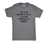 Crazy Dog Tshirts - Mens This Year Instead of Gifts I'm Giving Everyone My Opinion Tshirt Funny Christmas Party Tee (Dark Heather Grey) - XL - Homme