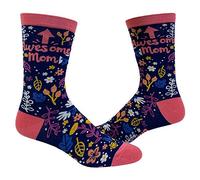 Crazy Dog Tshirts - Women's Awesome Mom Socks Cute Mothers Day Flowers Novelty Footwear for Mama - Femme