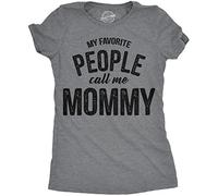 Crazy Dog Tshirts - Womens My Favorite People Call Me Mommy Tshirt Funny Mothers Day Tee for Ladies (Dark Heather Grey) - 3XL - Femme