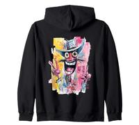 Crazy Face Double Peace Graffiti Pop Portrait Art Graphique Sweat à Capuche