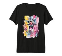 Crazy Face Double Peace Graffiti Pop Portrait Art Graphique T-Shirt Haut de Gamme
